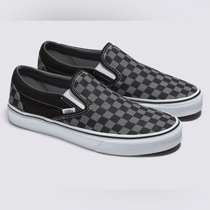 Men’s Size 13 Slip-on Grey and Black Checker Board Style Vans